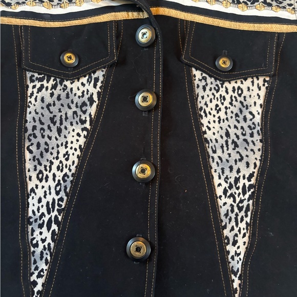 Nancy Bolen City Girl Leopard Panel Western Vest Y2K Sleeveless Size 6 - Picture 8 of 10